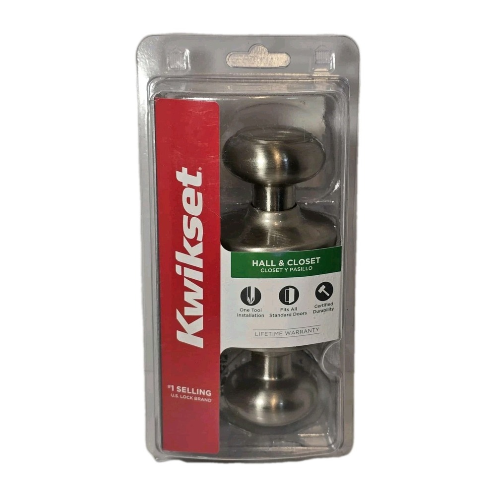 Kwikset Hall‎ And Closet Satin Nickel Door Knob New In Box